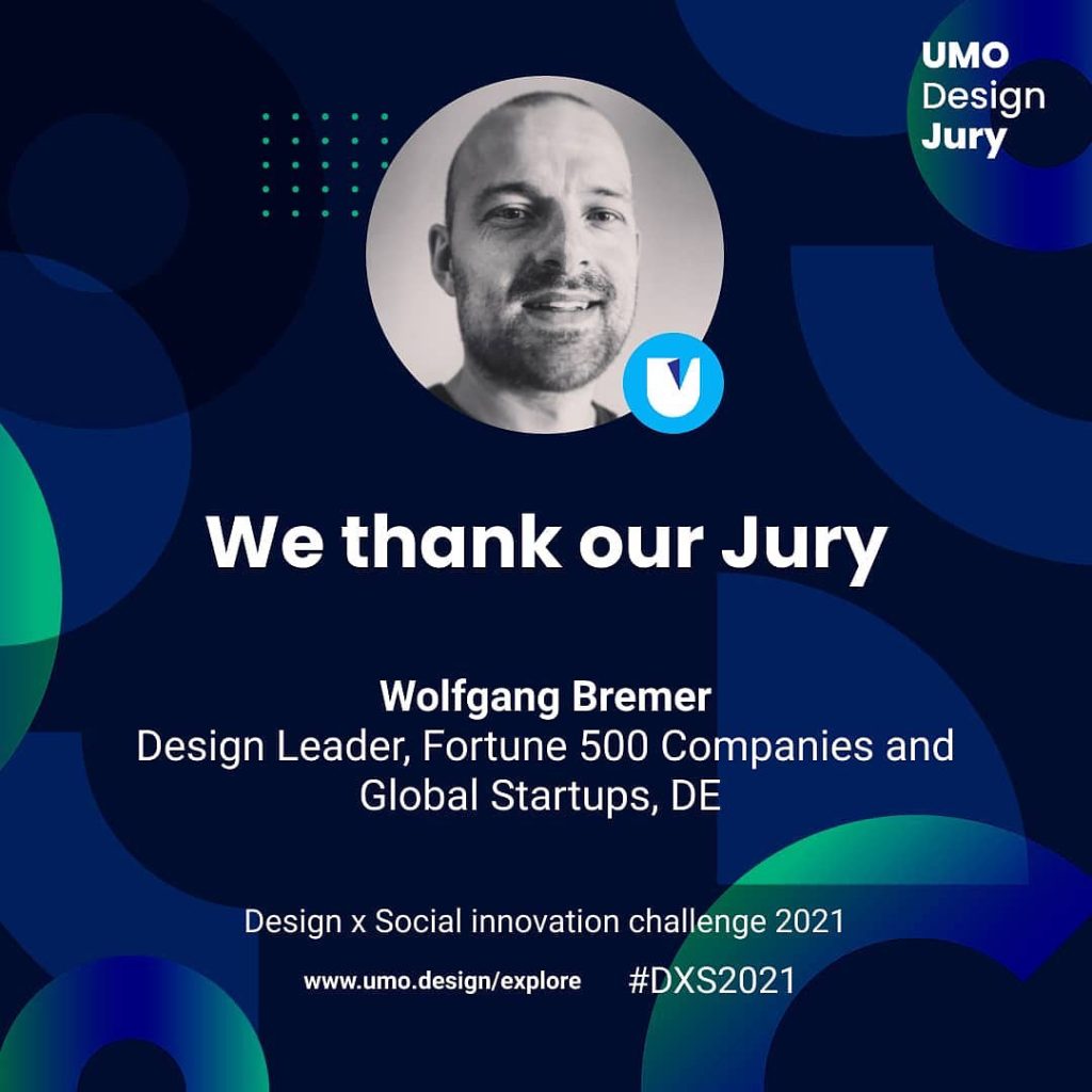 Wolfgang Bremer is a juror for the UMO Design X Social Innovation Challenge 2021